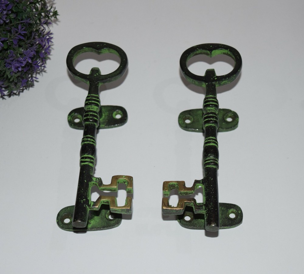 Majestic Key Shape Door Pull Brass Door Handles Padlock Hardware Solution HK177