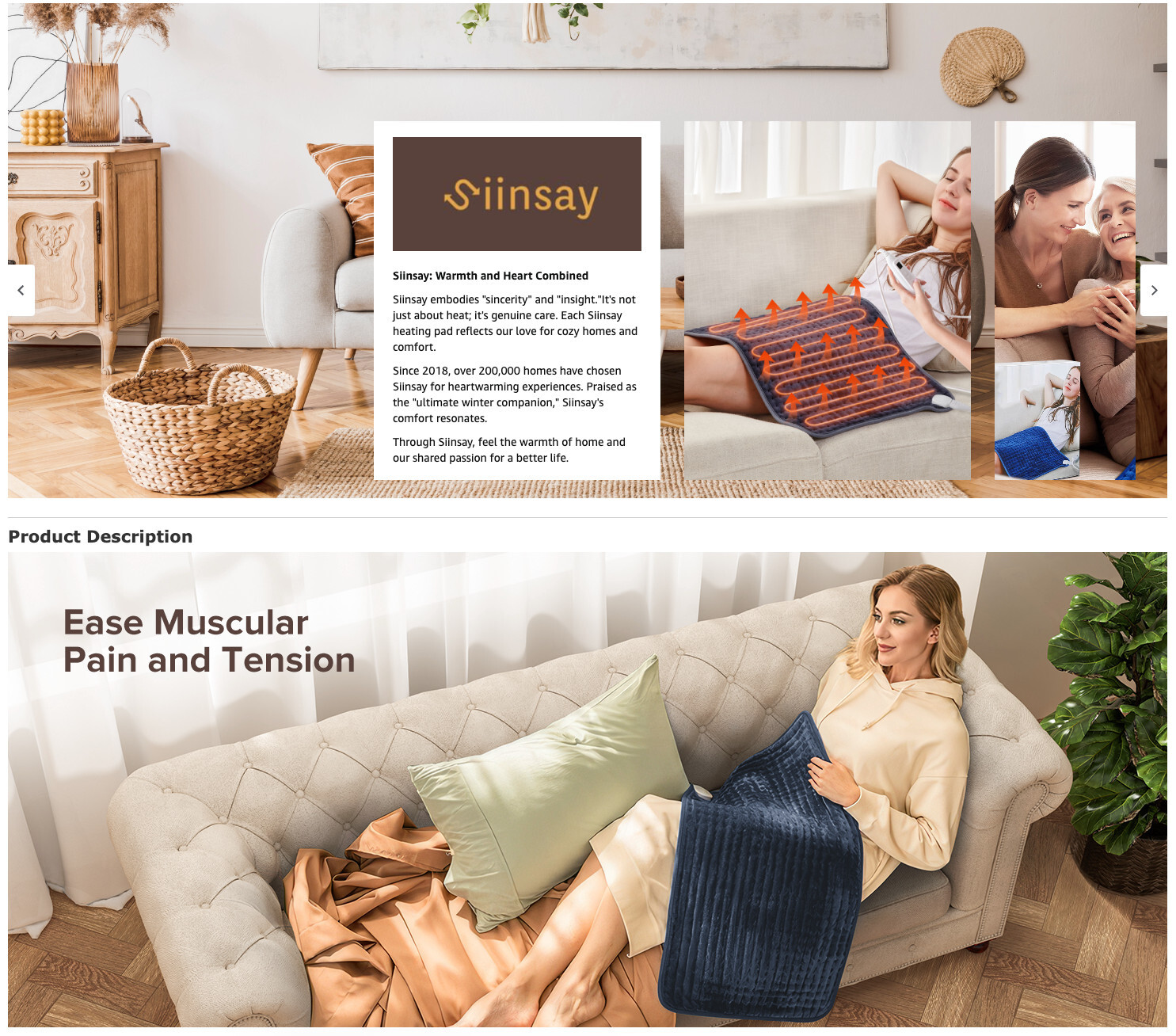 Heating Pad for Back Pain Relief, 33'' x 17'' XXXL Electric Heating Pad for Neck