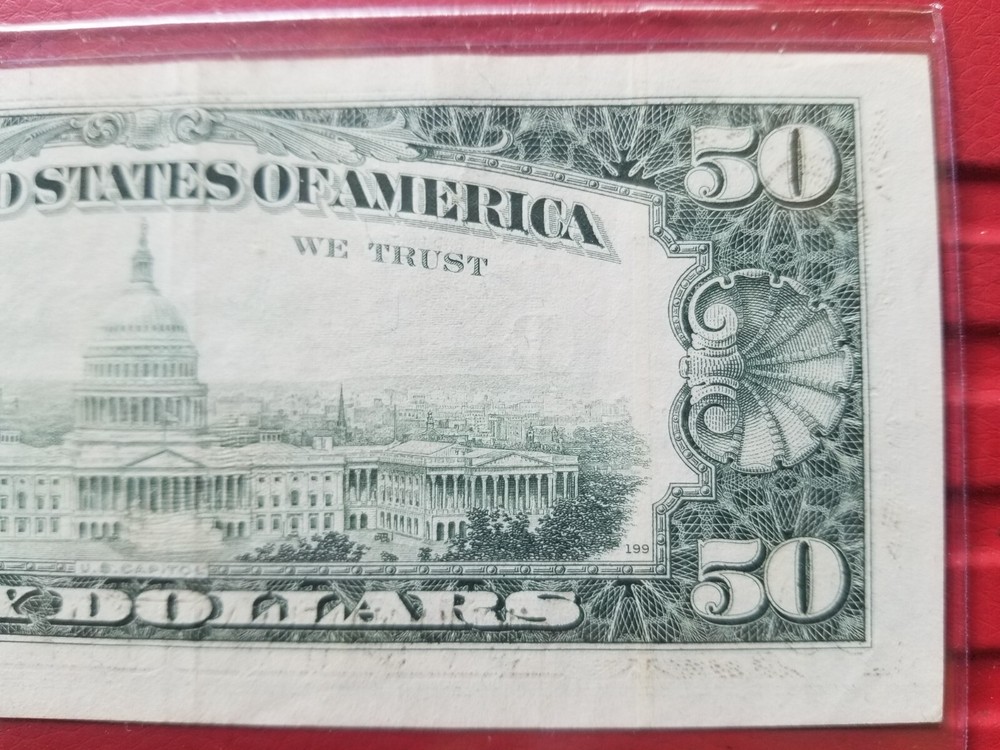 $50 Wet Ink Transfer/Ink Bleed, & Offset Print Error Note, Nice AU Bill