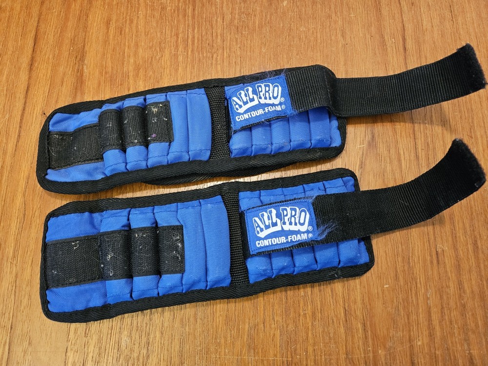 ALL PRO 4LB Set (2LB each) ADJUSTABLE ANKLE / WRIST WEIGHT - Complete pair