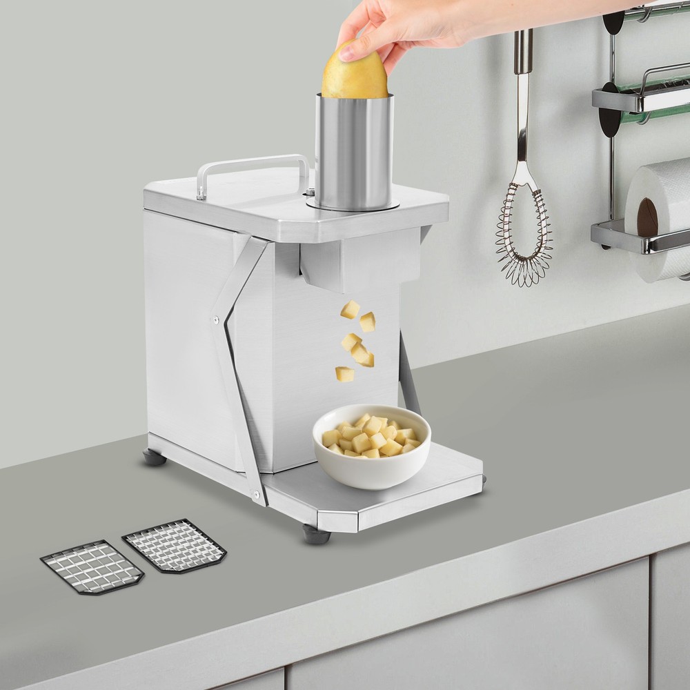 Silver Automatic Dicing Machine Tabletop Automatic Fruit&Vegetable Dicer 110V