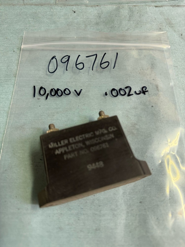 096761 high frequency, ￼ Capacitor,  for Miller Syncrowave 351 Used Tested