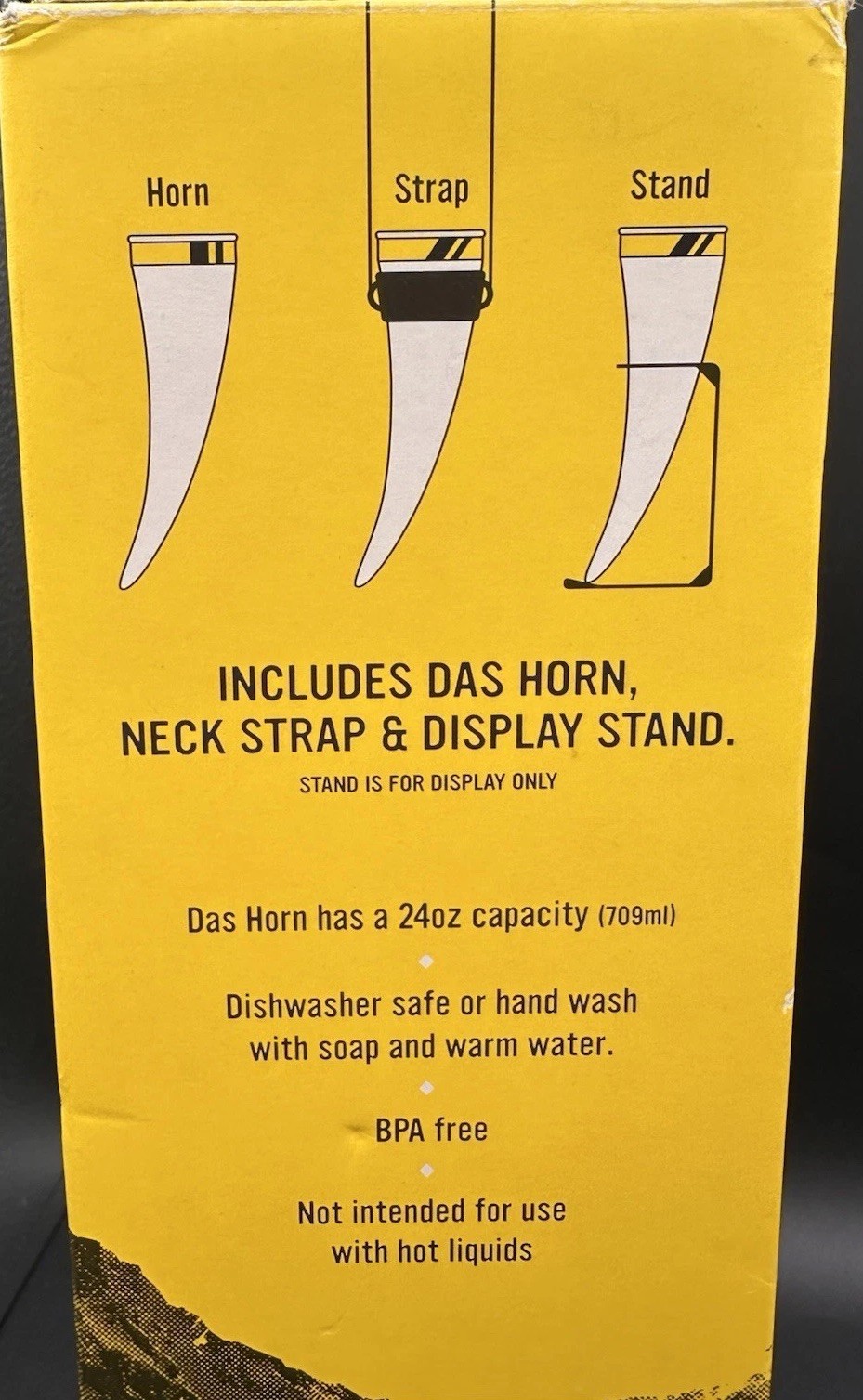 Das Horn VIKING Uber Drinking Vessel 24oz With Holder & Stand New in Open Box