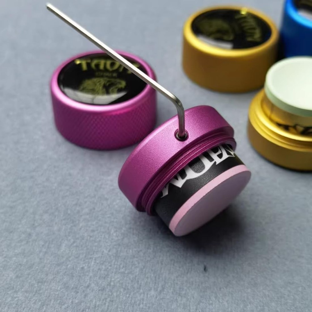 TAOM Pool Chalk Holder Round Shaped Practical Tool Billiards Pink holder