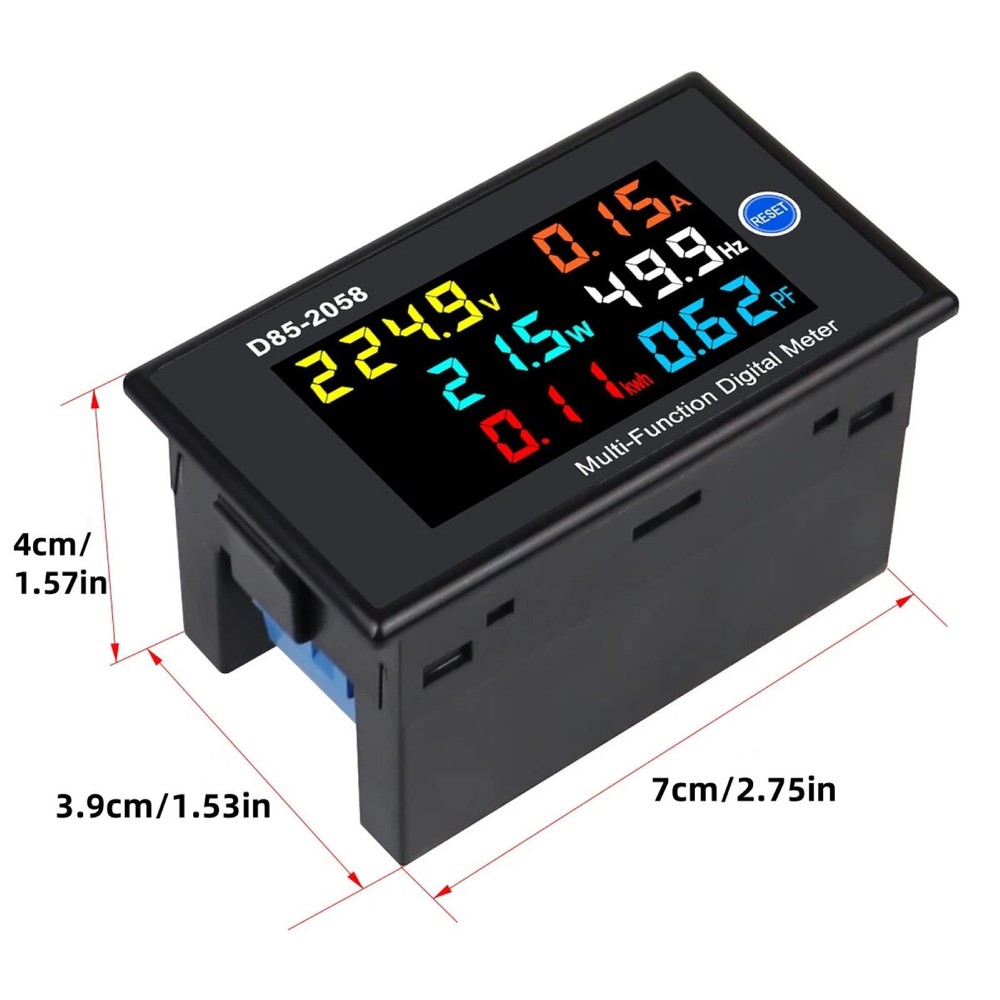 70*40*39mm Compact, Durable Digital LCD AC Panel Meter Easy To Install