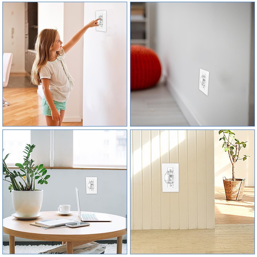 Childproof Light Switch Cover Guard - 2 Pack Clear Lock for Safety