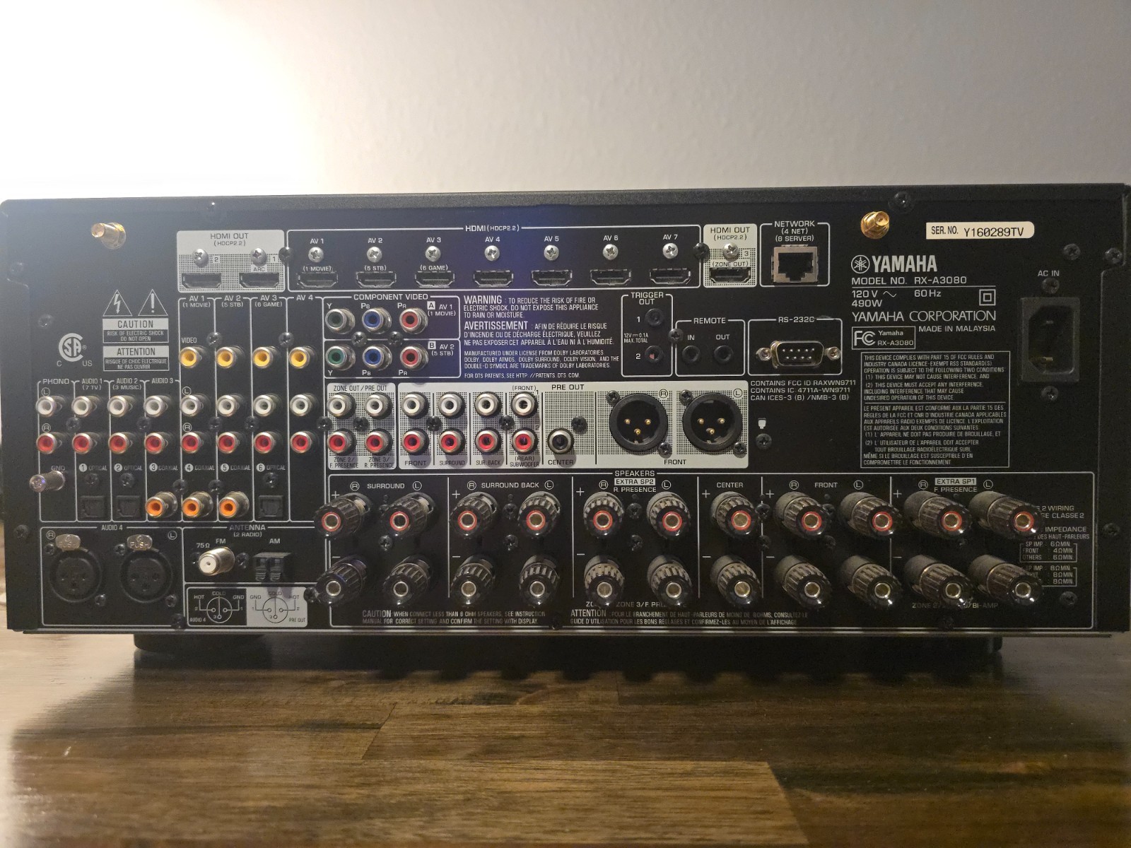 YAMAHA RX-A3080 AVENTAGE 9.2-Channel AV Receiver Dolby Atmos DTS-X Bluetooth