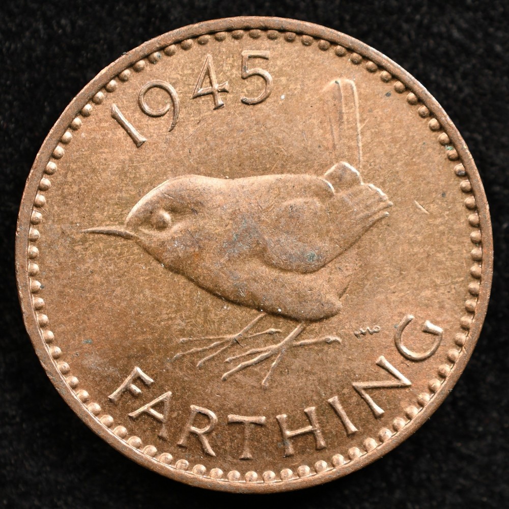 Great Britain 1 Farthing 1945, Coin, Inv#E652