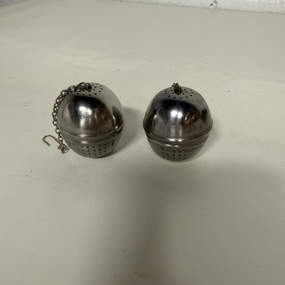 Silver Tea Diffusers Pair Stainless Steel