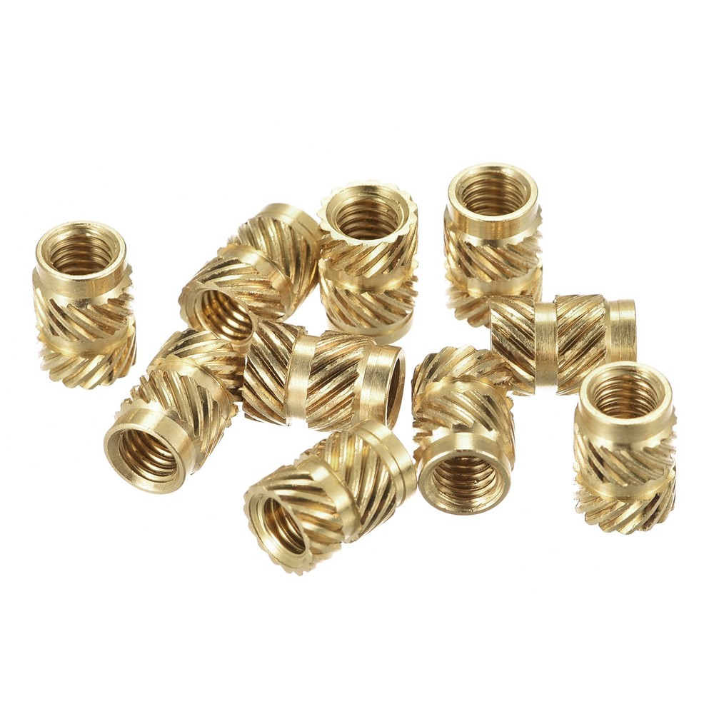 Knurled Insert Nut M5x10mm Lx7mm OD Female Thread Brass Embedding Nut 60Pack