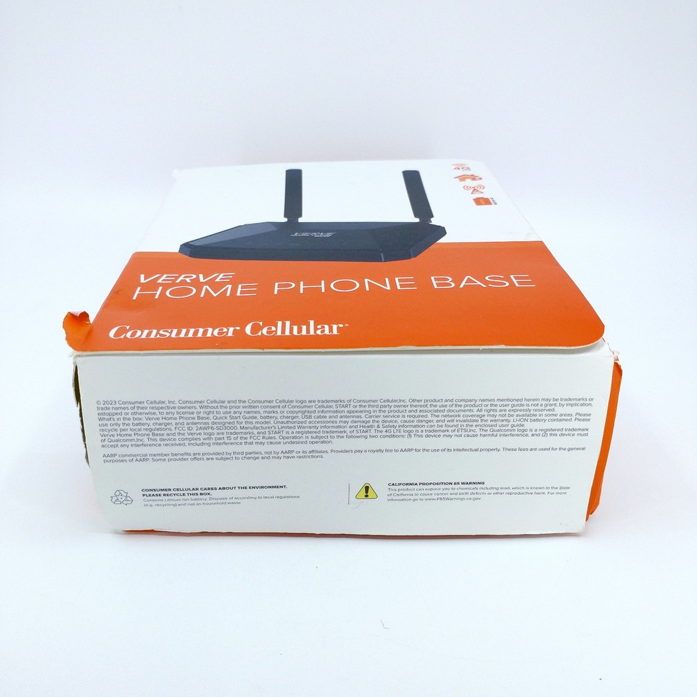 Consumer Cellular Verve Home Phone Base Model SD3000 - Open Box