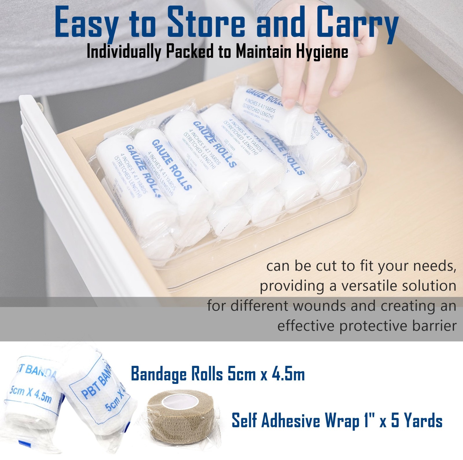 185 Piece Lot - Gauze Pads Refill for Emergency Survival School First Aid Kit