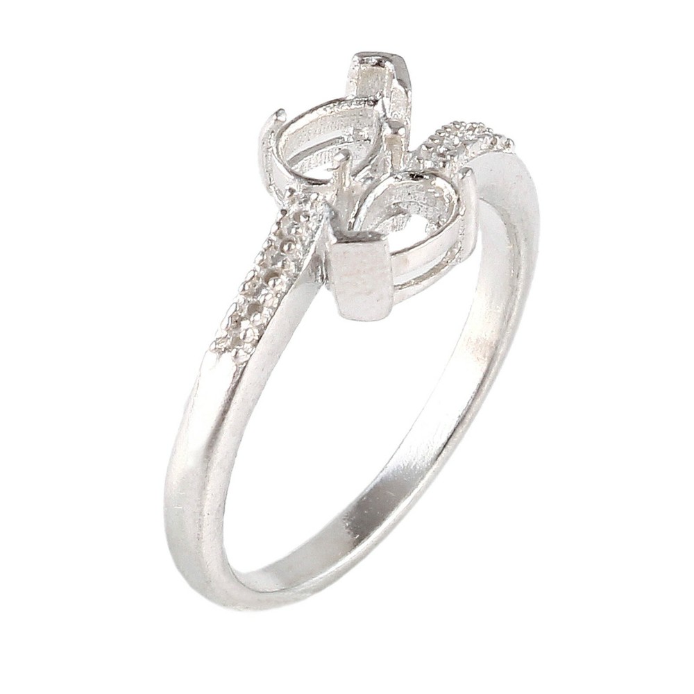 Sterling Silver Ring Stone setting size 7X5 MM Pear Shape Stone Semi Mount Ring