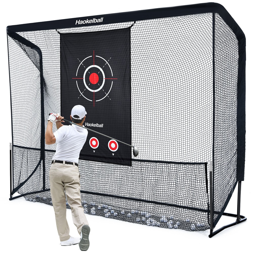 10x7.5ft Portable Golf Practice Net with Target Cloth Golf Hitting Training Net