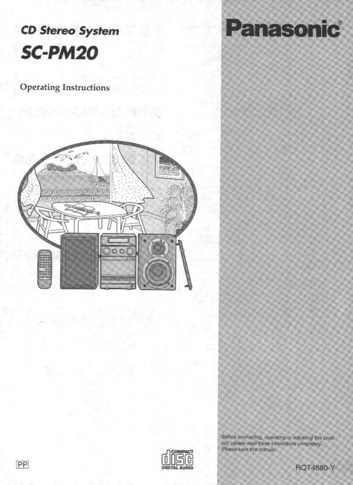 Panasonic SA-PM20 CD Stereo System Owners Instruction Manual