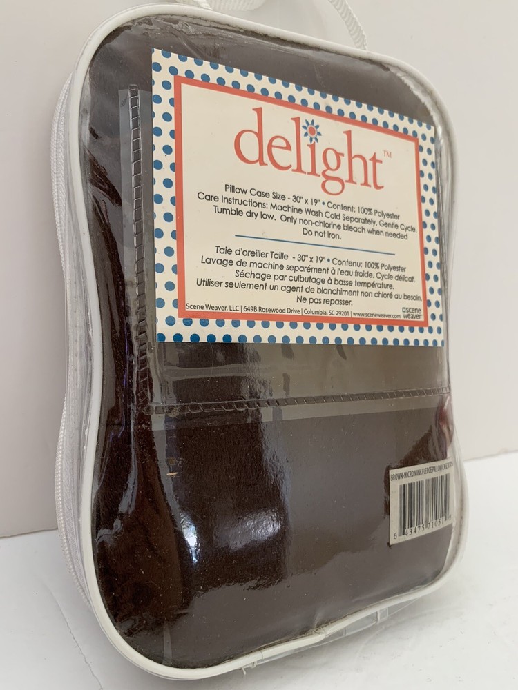 Delight 30" x 19" 100% Polyester Brown Pillowcase