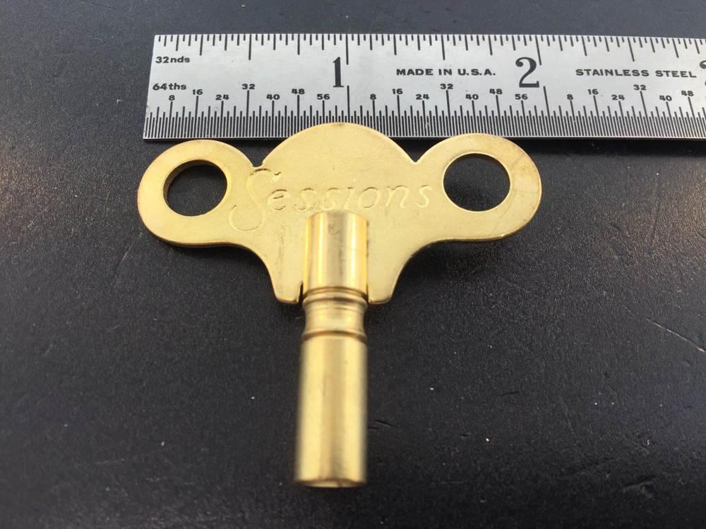 New Solid Brass Sessions Trademark Clock Key #6 Key 3.6mm