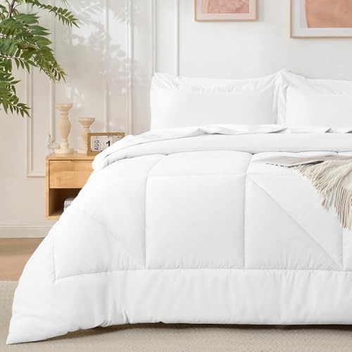 7 Pieces Comforter Set - Utral Soft Microfiber Bedding Set, Thick King White