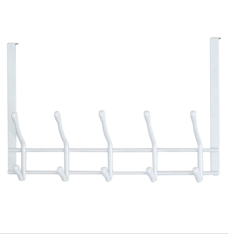 Over the Door Hook Rack – 2 Tier, White