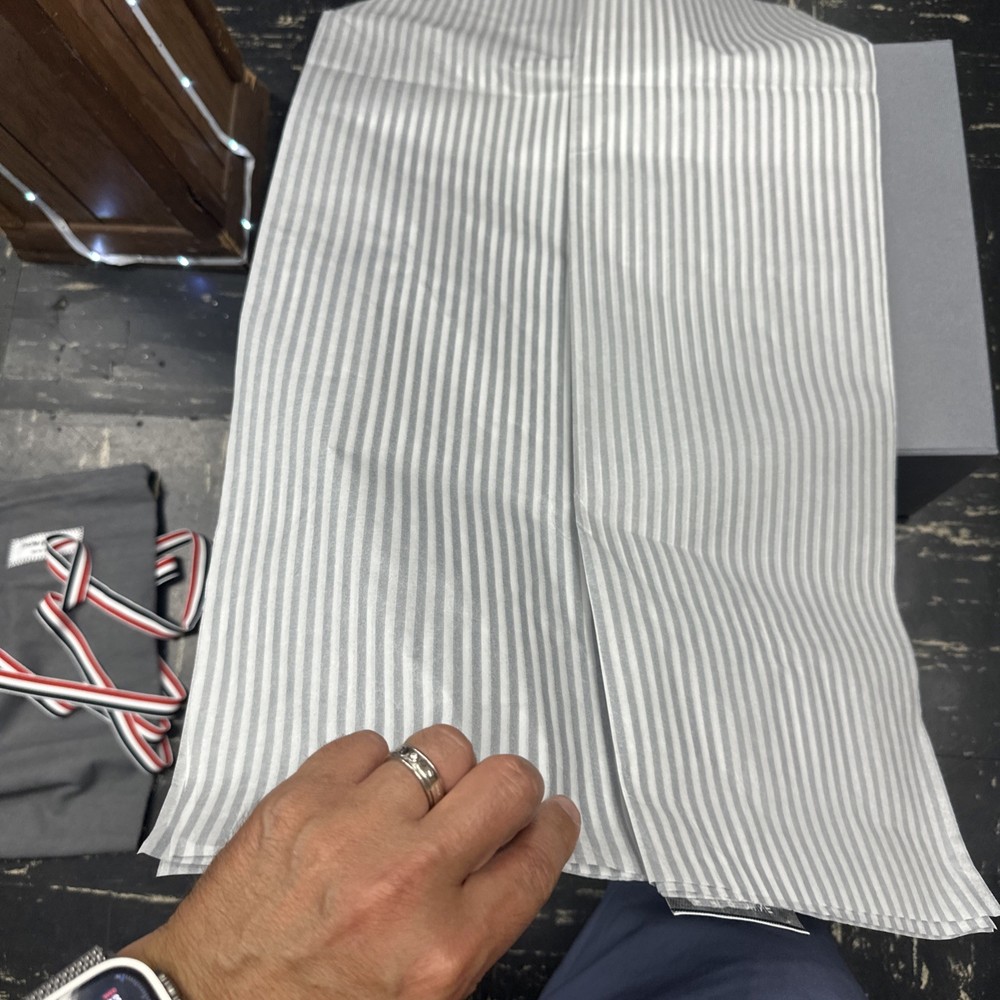 Authentic Thom Browne Gift Wrapping Paper Gray Storage Box