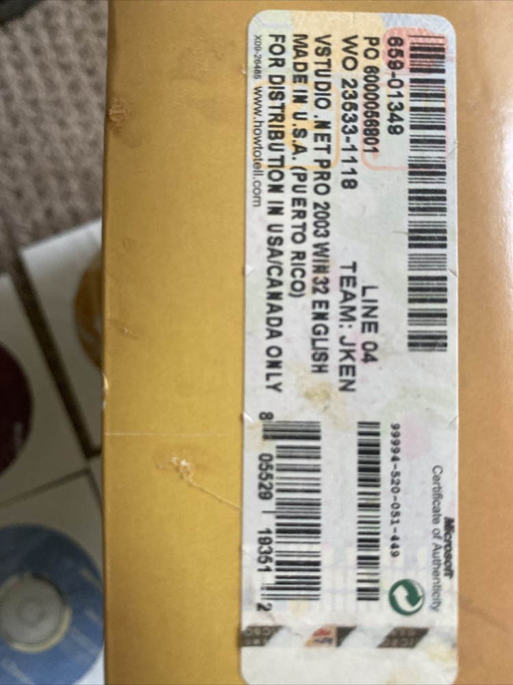 Microsoft Visual Studio .NET Professional 2003 Upgrade 1 User with Prod Key