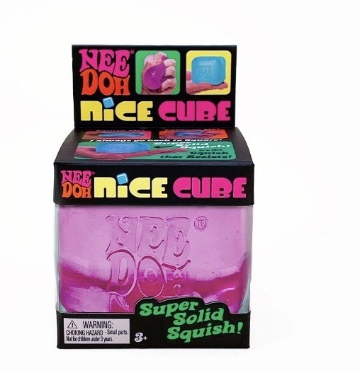 NeeDoh Nee Doh Nice Cube Super Solid Squish Pink Squeezable 100% Authentic