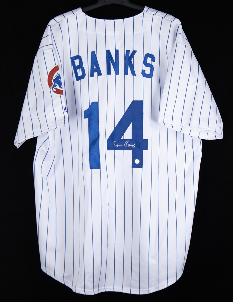 ERNIE "MR. CUB" BANKS - JERSEY SIGNED