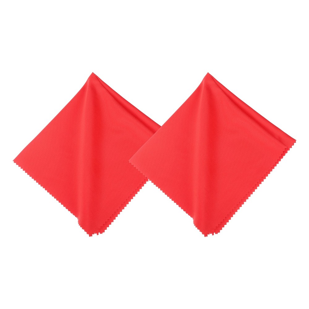 2 Pcs 16" x 16" Microfiber Record Cleaning Cloth Red