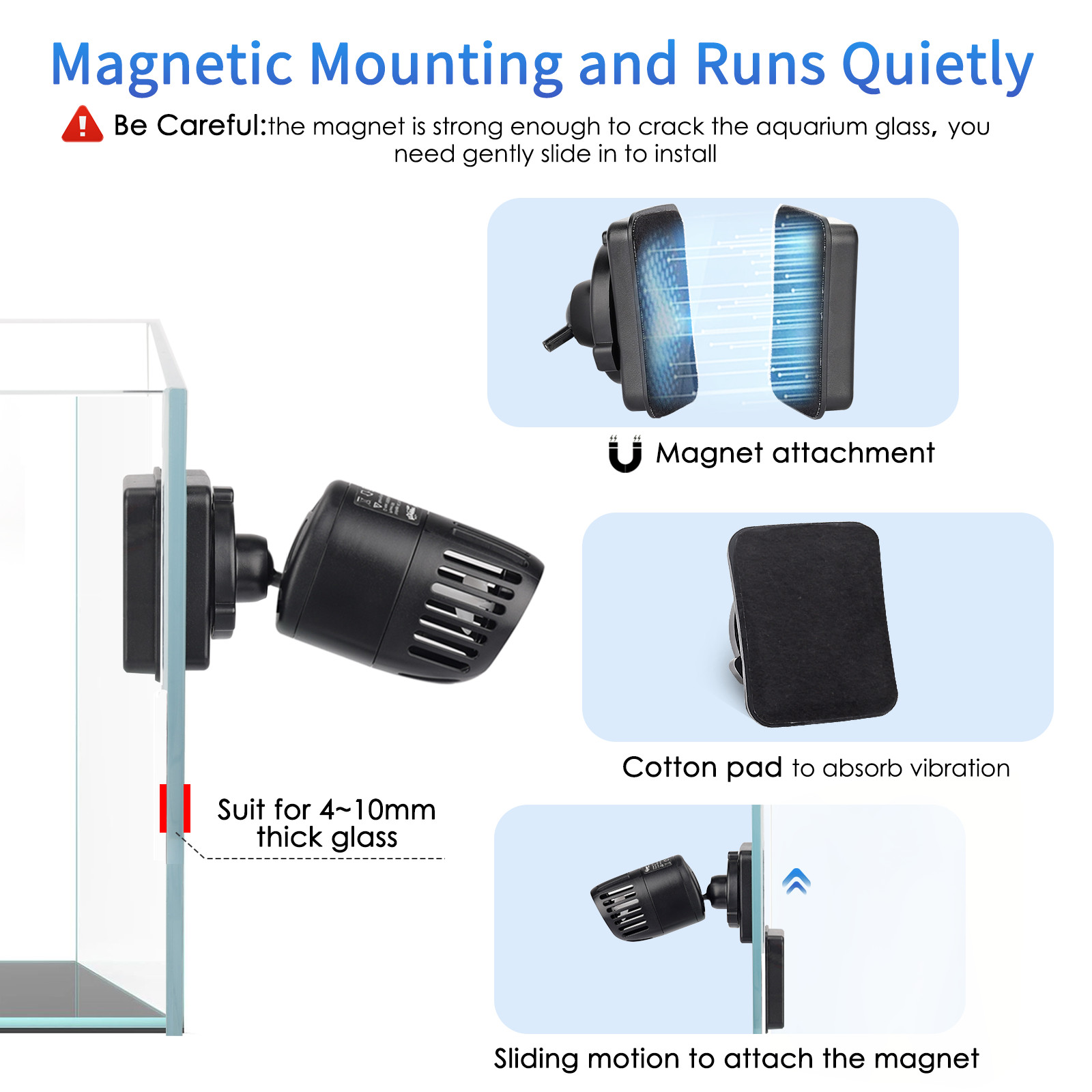 hygger Mini Wave Maker 15-40-100 Gallon Aquarium Quiet Powerhead with Magnetic