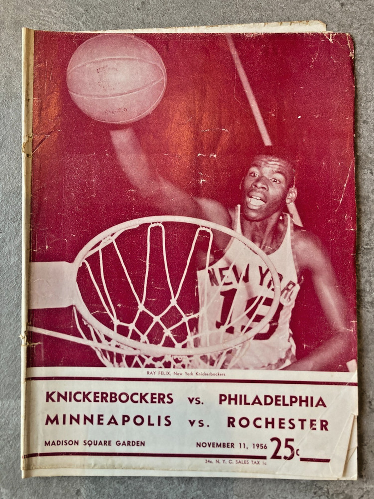 2 vintage New York Knicks programs from the mid-1950s, MSG
