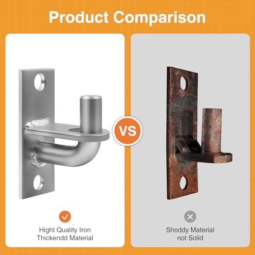 Wall Mount Gate Hinges, Heavy Duty Wall Plate Hinges,Wall Mount 4 Pack Silver