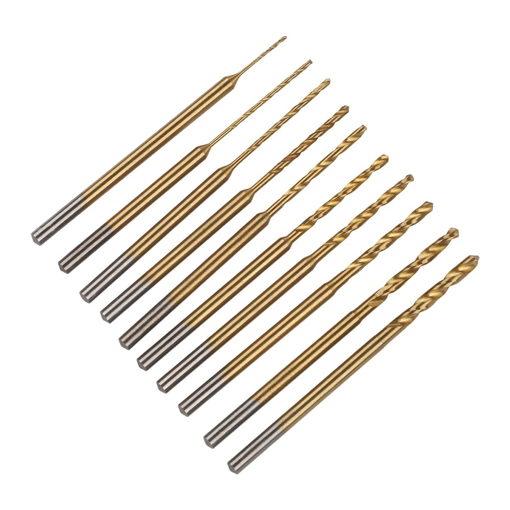 Small Pocket Drill Bit Set 10Pcs HSS Bits for Amber Walnut Jewelry Making