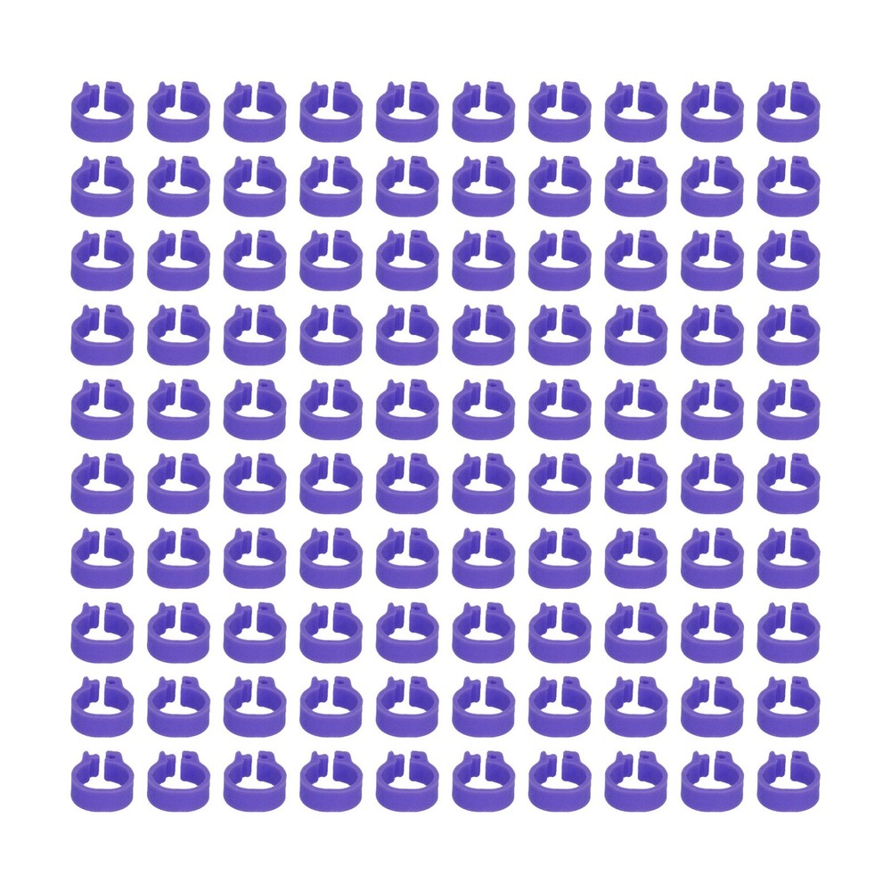 100-Pack 8mm Leg Bands - Identification Purple