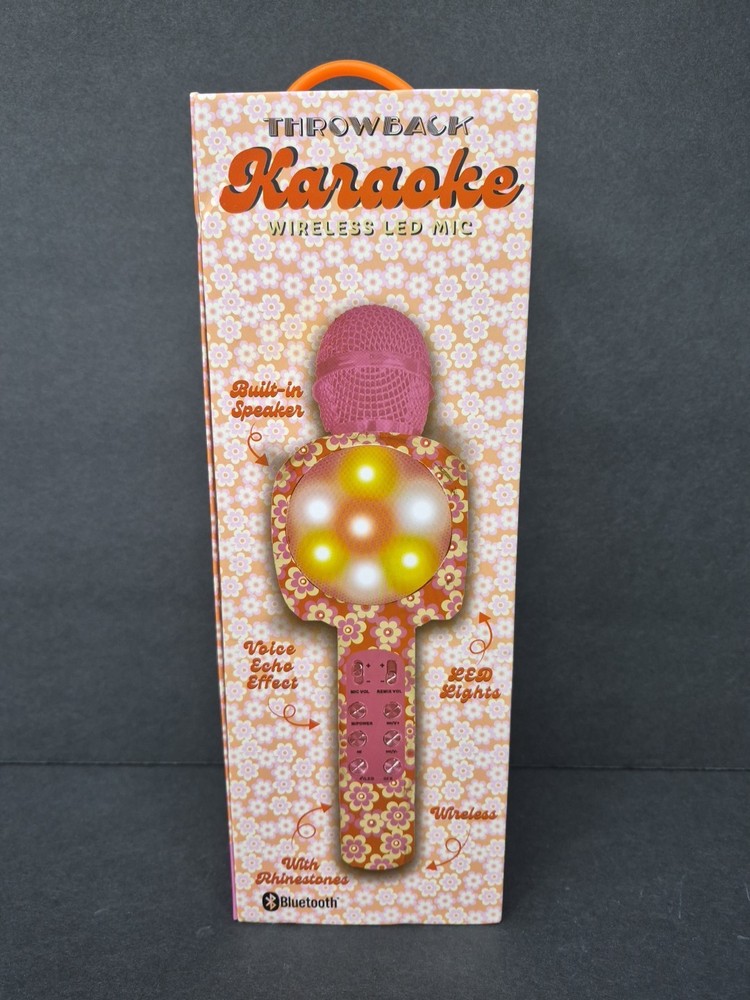 Throwback Karaoke Wireless LED Mic Bluetooth Colorful LED Lights: New