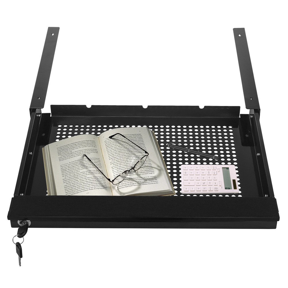 Under-Desk Drawer Storage Organizer for Standing Desks Pull-out Drawer Black