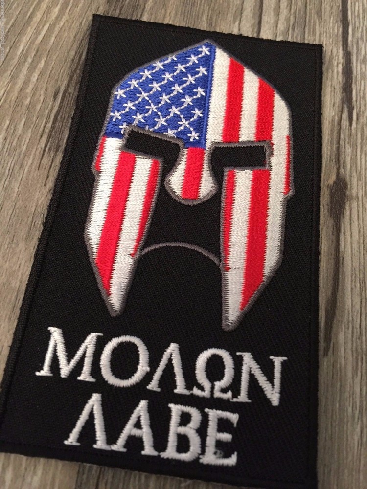 Molon Labe American Flag Spartan Patch