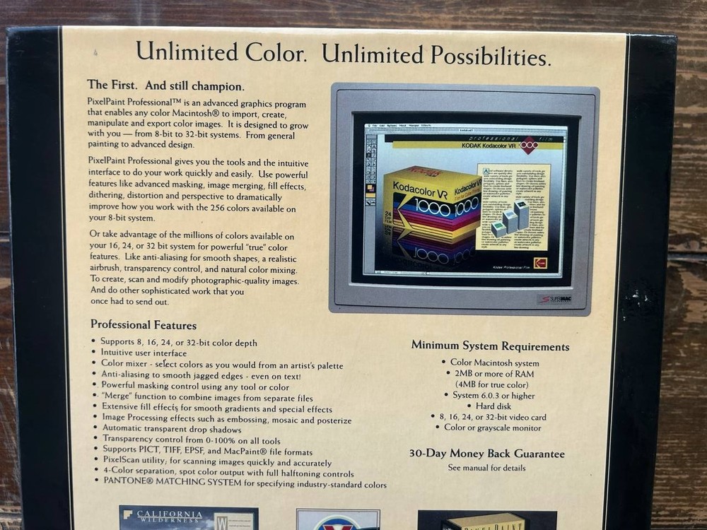 Vintage SUPERMAC PIXEL PAINT PROFESSIONAL GRAPHICS Software Apple Macintosh