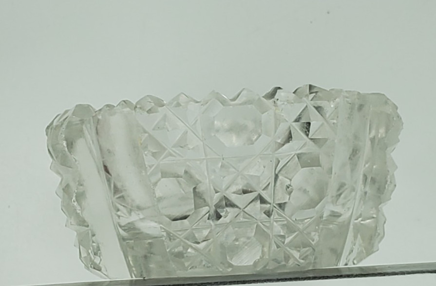 5 Salt Cellars Patterns Clear Side EAPG Zipper Side Cut Design, Small Glass