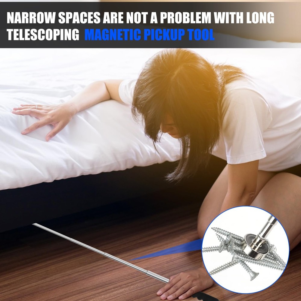 2PCS Telescoping Magnetic Pickup Tool with 40lb Pull Force, 30in Telescopic S...