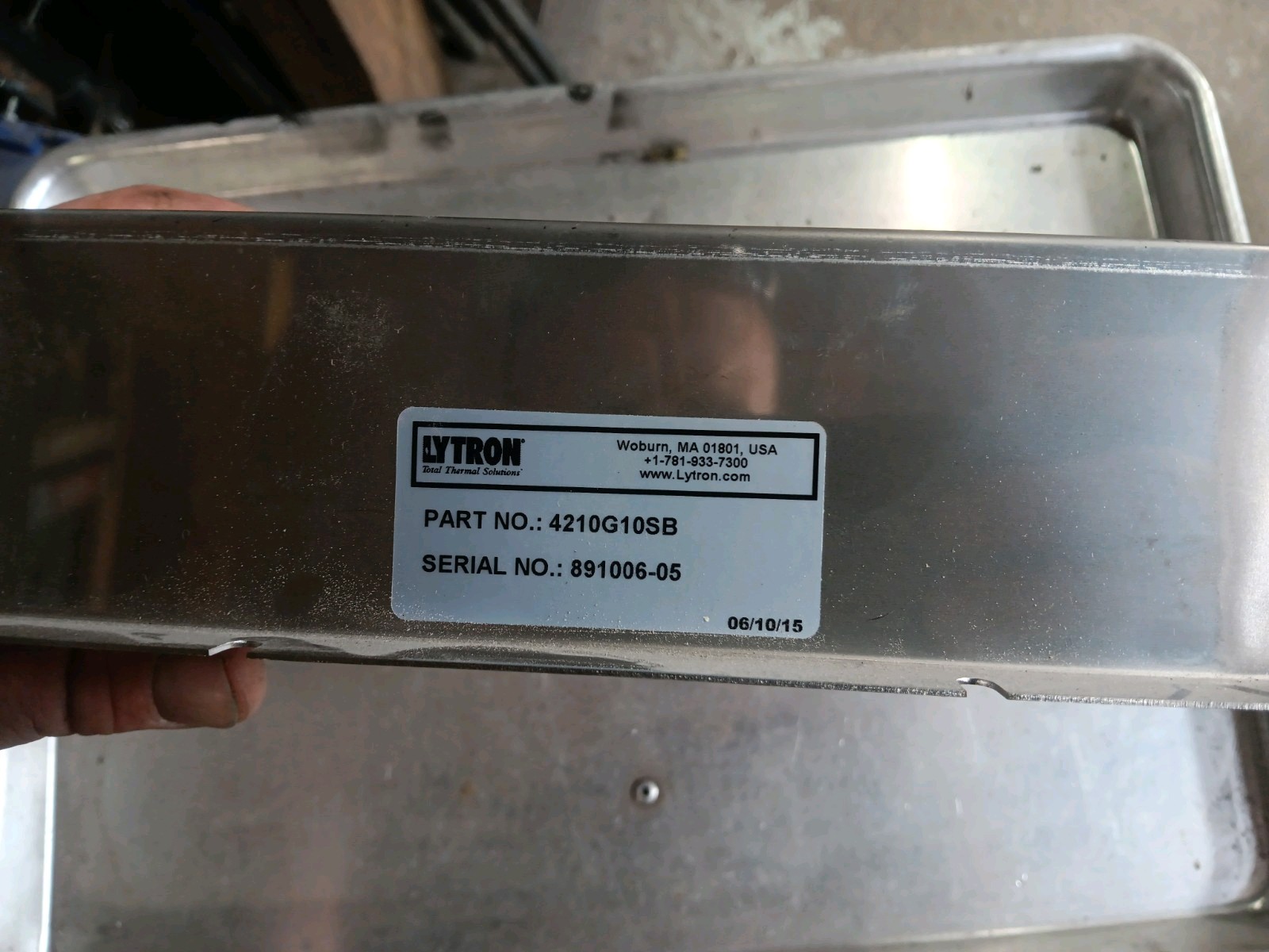 Lytron Part No. 421G010SB Heat Exchanger Component