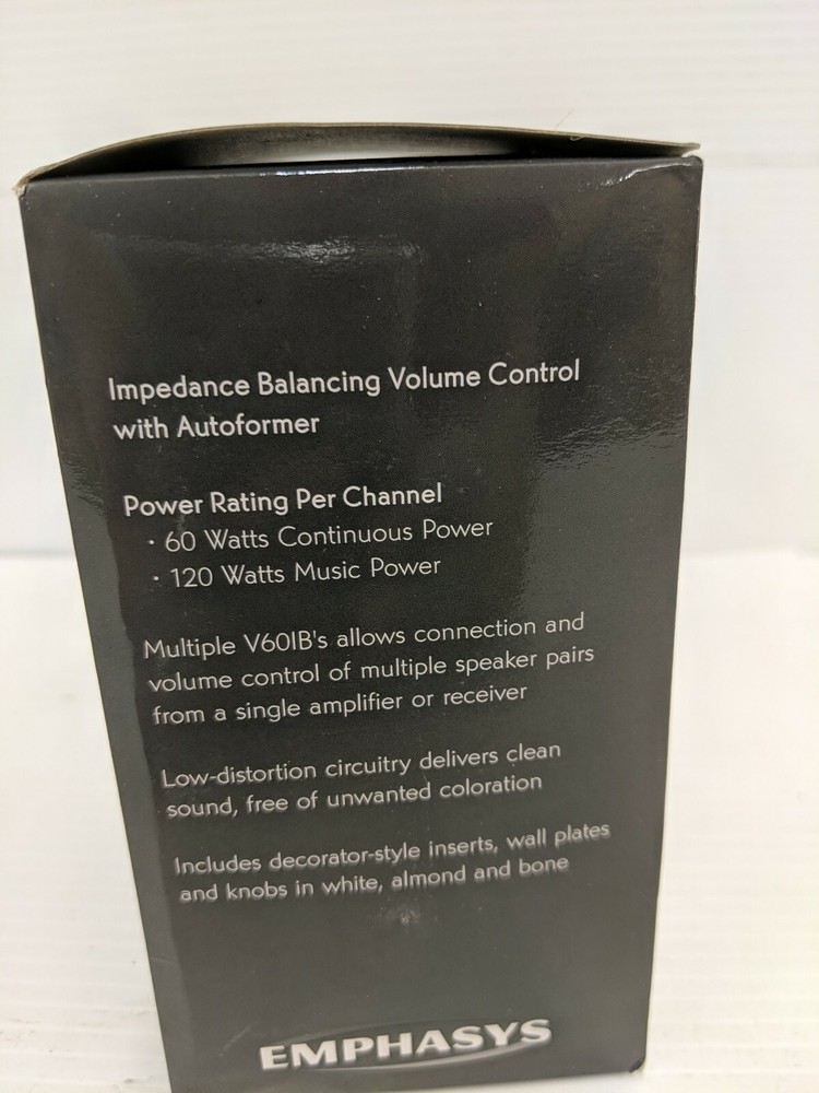 Emphasys Pro-Wire White Impedence Slider Volume Control VX100 w/ Wall Plate