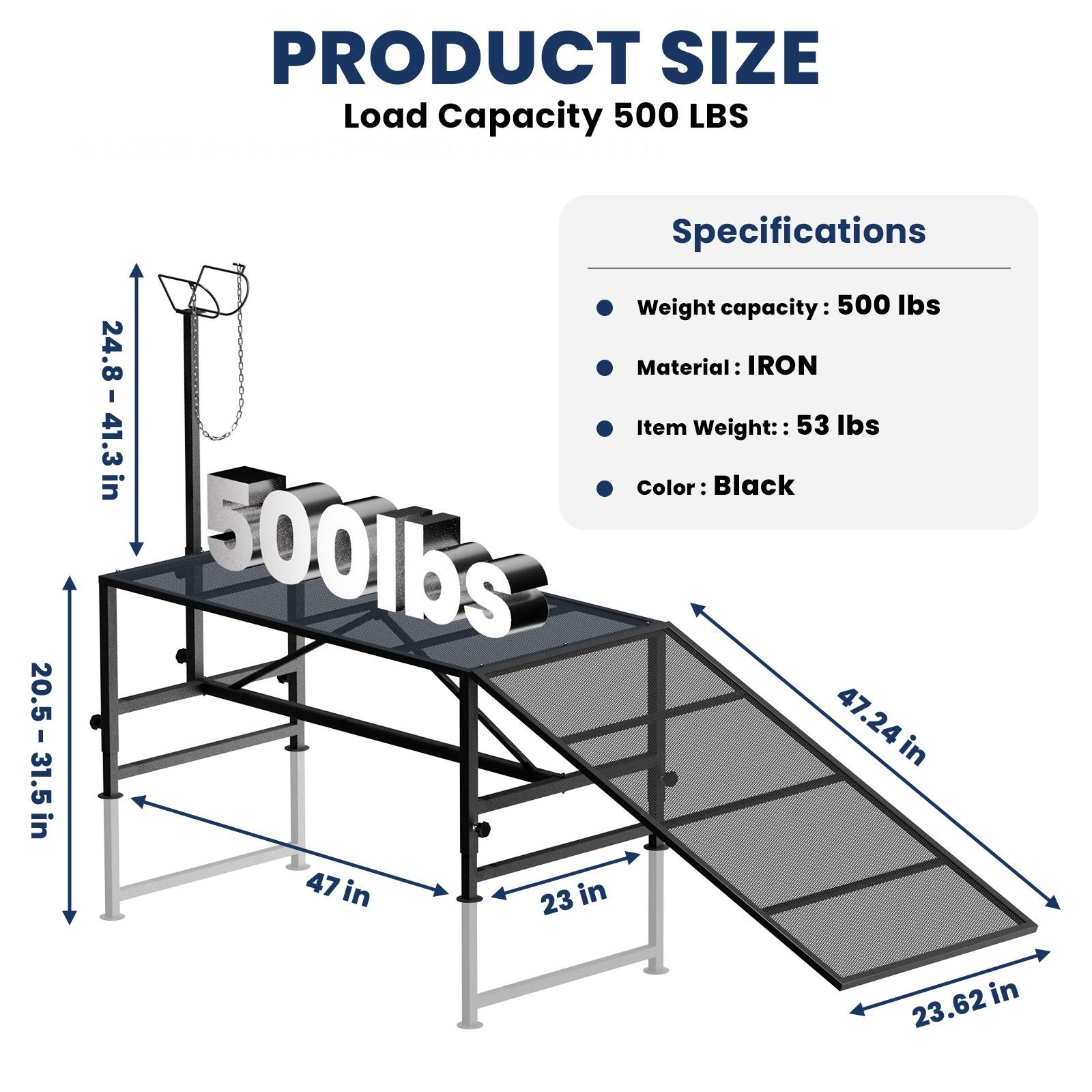 Goat Milking Stand, Adjustable Milking Stand with a Ramp for Sheep and Goats