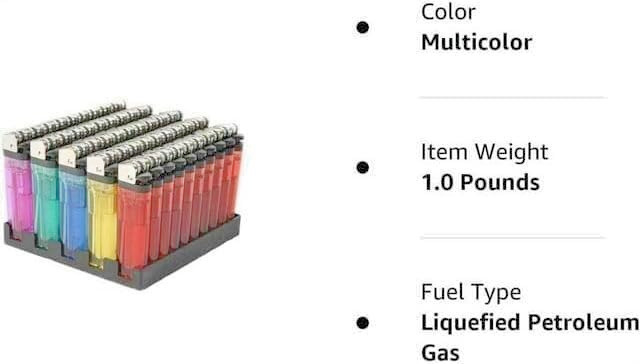 50 Pack Disposable Lighters Soft Flame Pocket Kitchen Lighters Assorted