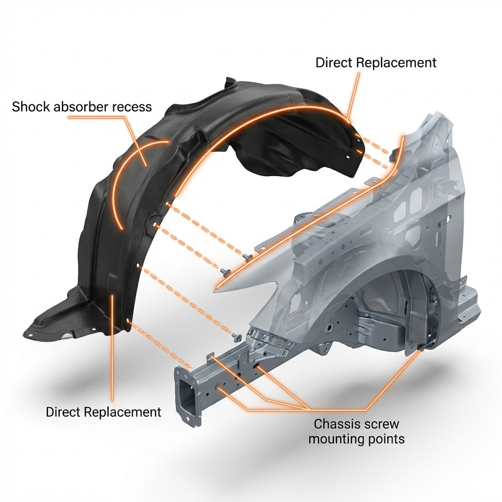 Fender Liner Front Right +Left Side For Nissan Rogue 2017-2020 638407FA0A