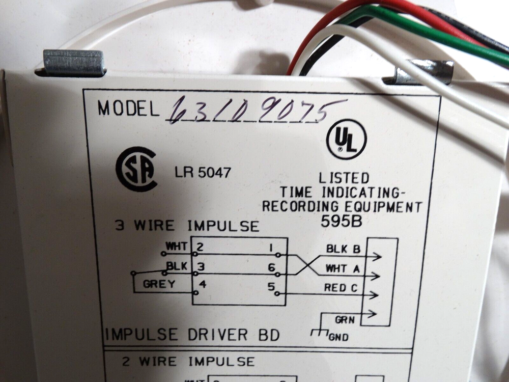 SIMPLEX 6310-9075 IMPULSE 12" ROUND SLIMLINE BLK CLOCK 24VDC