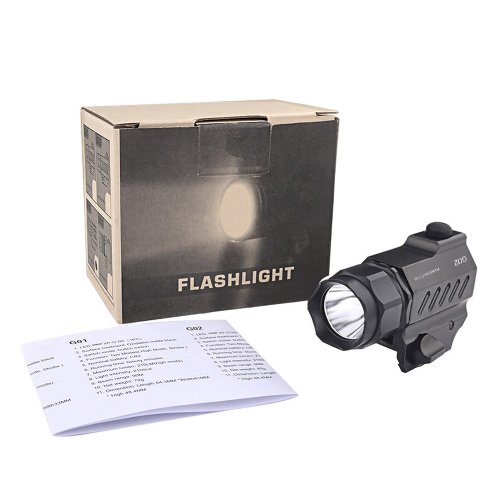 Rail Mounted Compact Tactical Gun Light Weapon Torch LED Flashlight NB For Glock