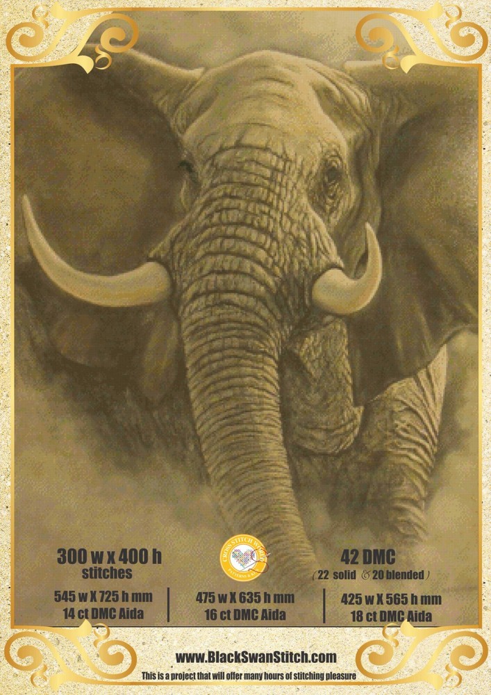 Elephant 737 Chart Counted Cross Stitch Pattern Needlework