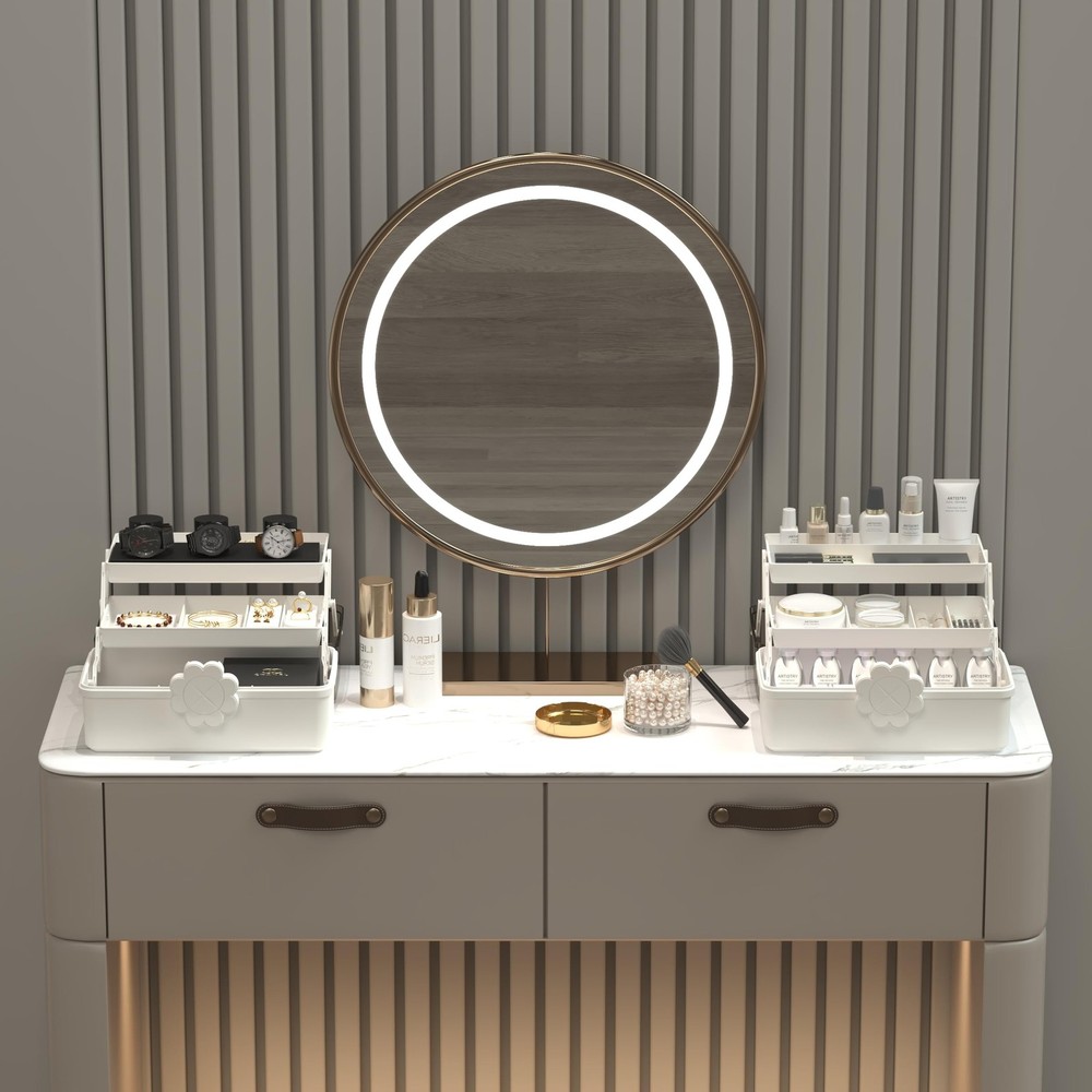 3-Layer Plastic Dividing Storage Box，Multifunctional Plastic Tool Box with Ha...