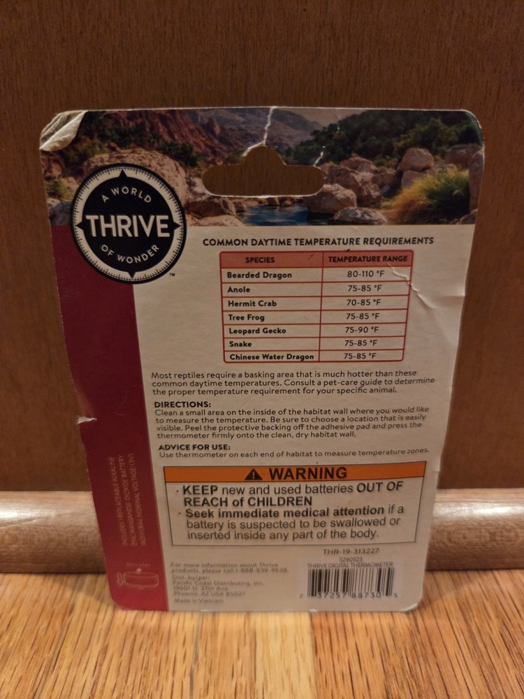 Thrive All Reptiles Digital Thermometer NEW