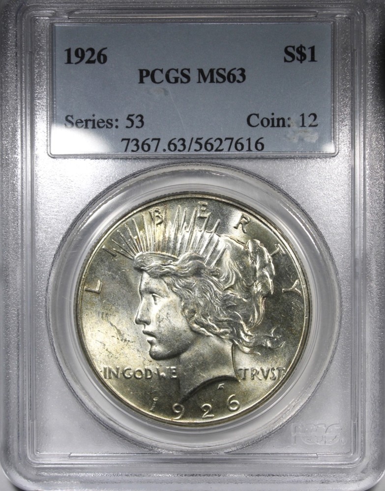 1926 Peace Dollar PCGS MS63 Better Date $1 Uncirculated